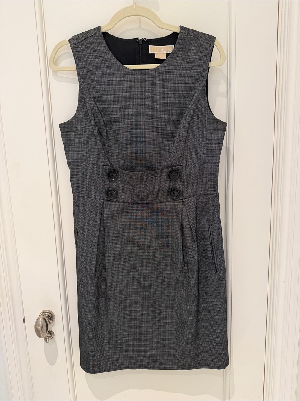 Michael Kors Gray Sleeveless Mini Sheath Dress